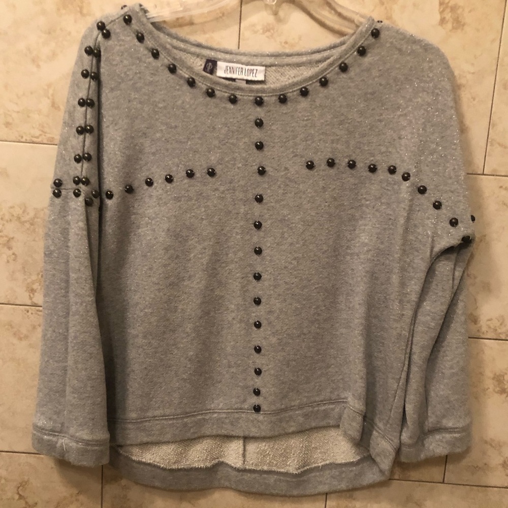 Jennifer Lopez grommet embellished sweatshirt